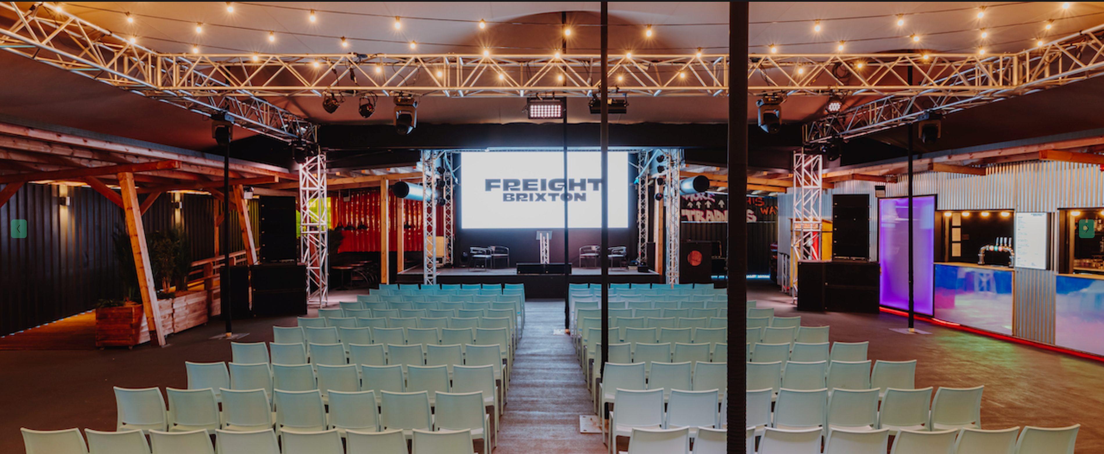 Freight Brixton venue seating and screen